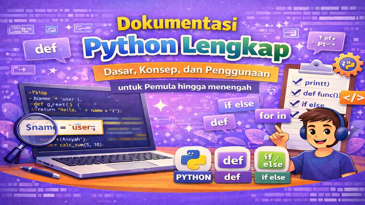 Dokumentasi Python Lengkap mudah dipahami cocok untuk pemula
